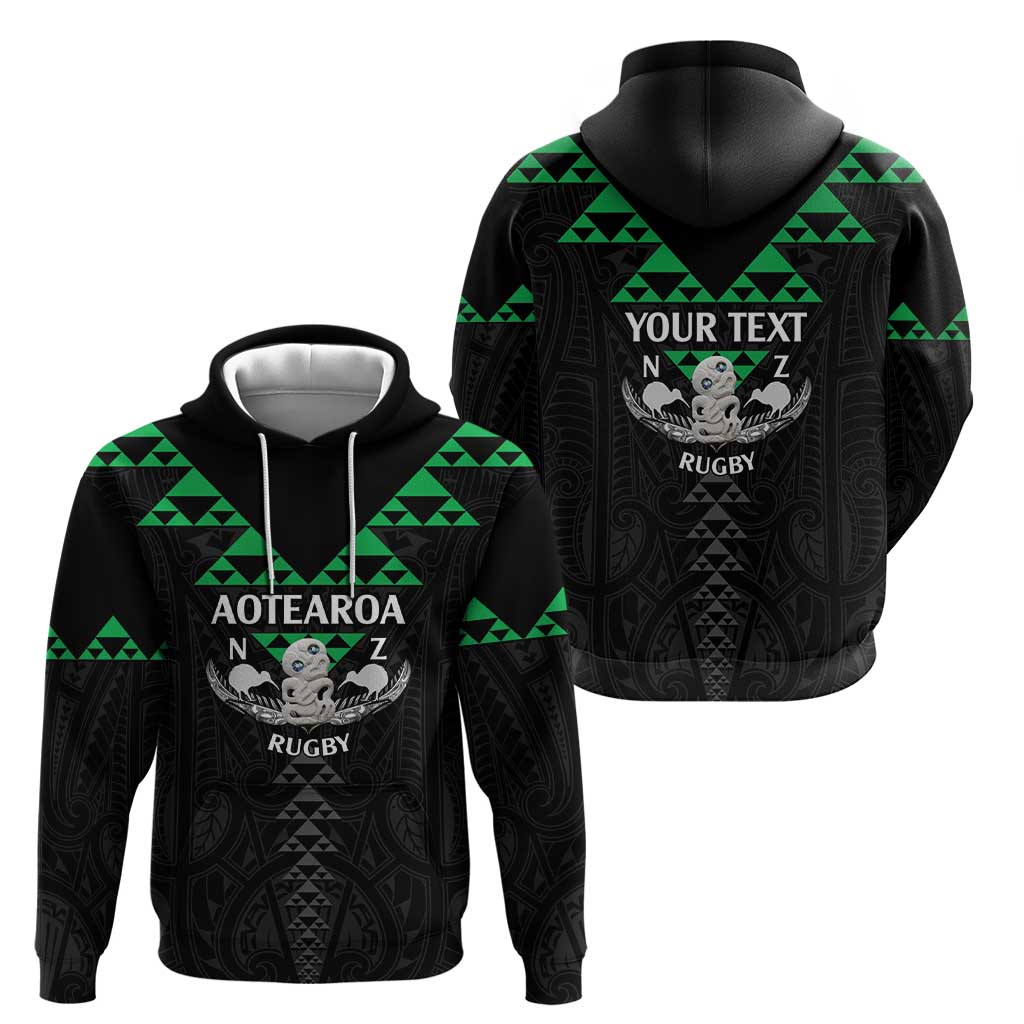 Personalised Aotearoa Rugby Hoodie New Zealand Maori Kete Matauranga Pattern LT14 - Polynesian Pride