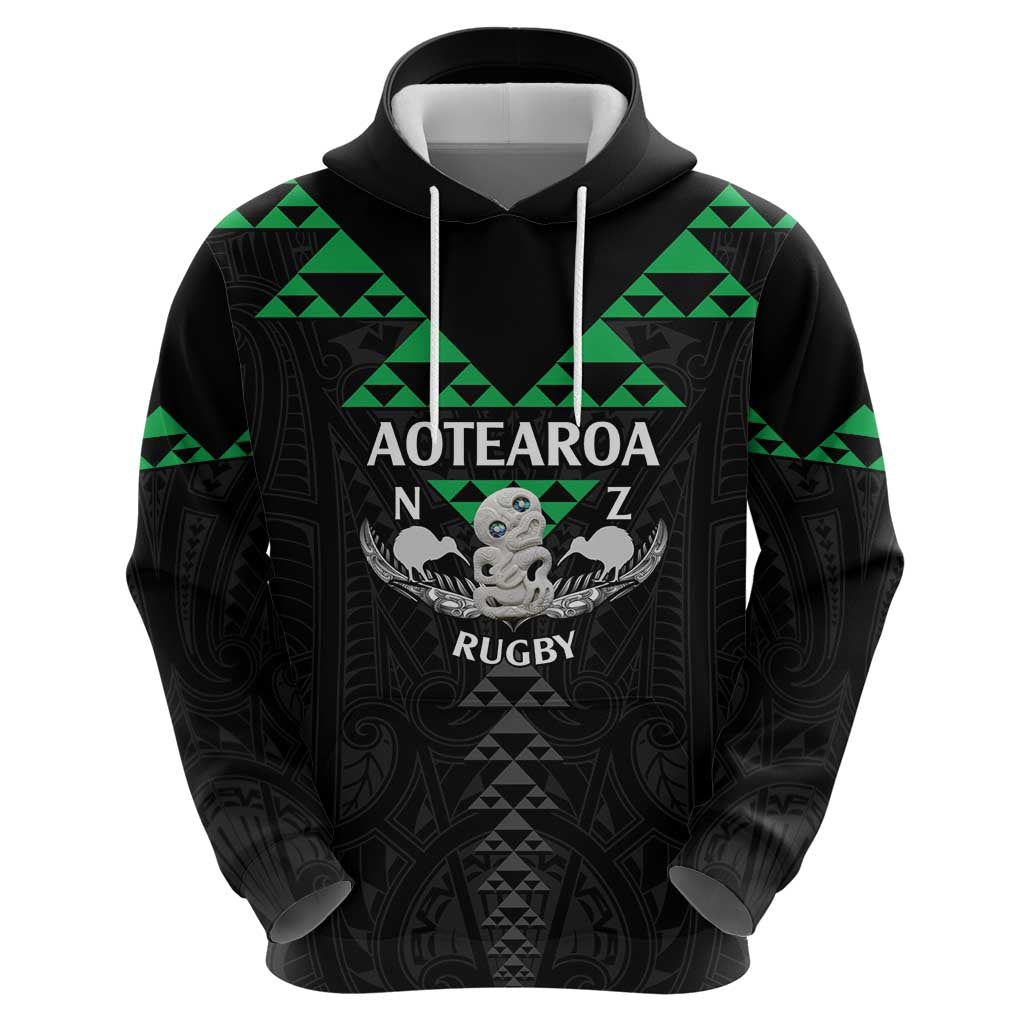 Personalised Aotearoa Rugby Hoodie New Zealand Maori Kete Matauranga Pattern LT14 - Polynesian Pride
