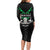 Personalised Aotearoa Rugby Long Sleeve Bodycon Dress New Zealand Maori Kete Matauranga Pattern