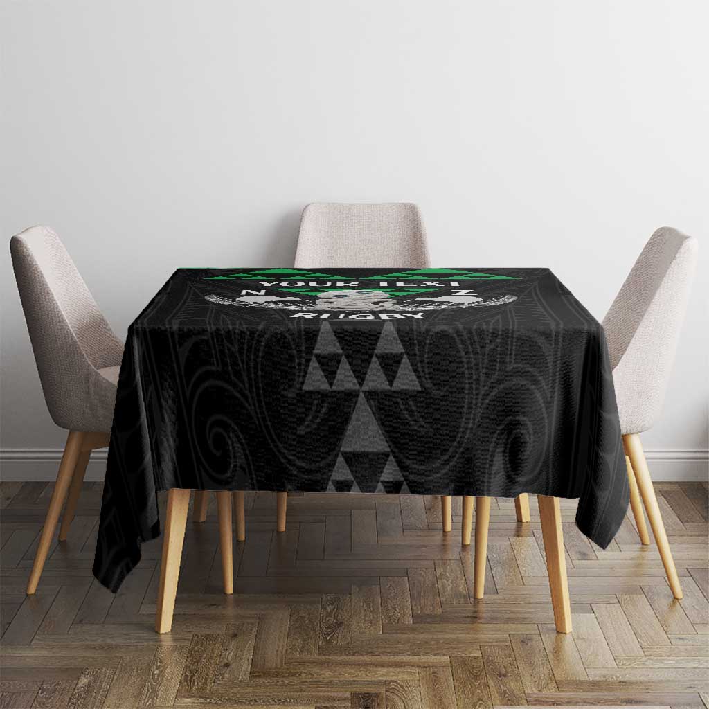 Personalised Aotearoa Rugby Tablecloth New Zealand Maori Kete Matauranga Pattern LT14 - Polynesian Pride