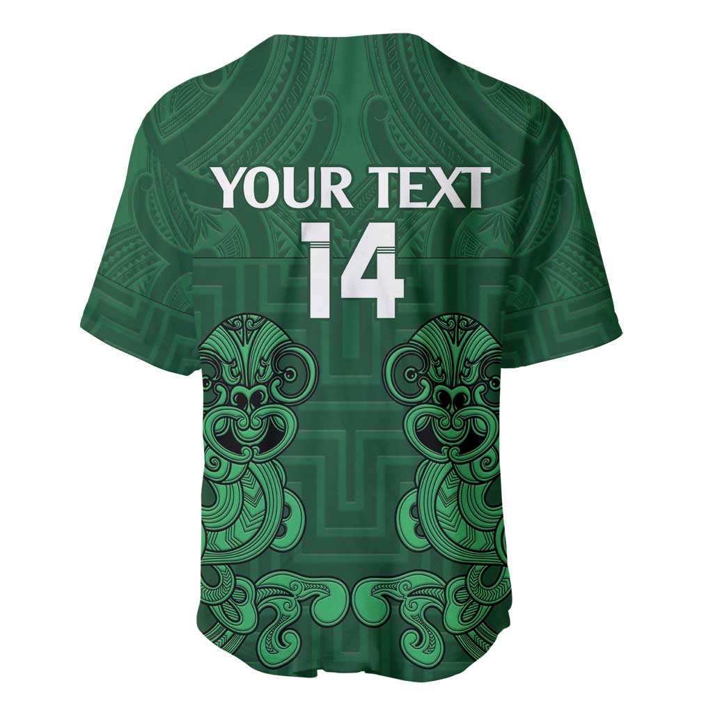 Custom Aotearoa Rugby Baseball Jersey New Zealand Maori Kete Poutama Pattern LT14 - Polynesian Pride