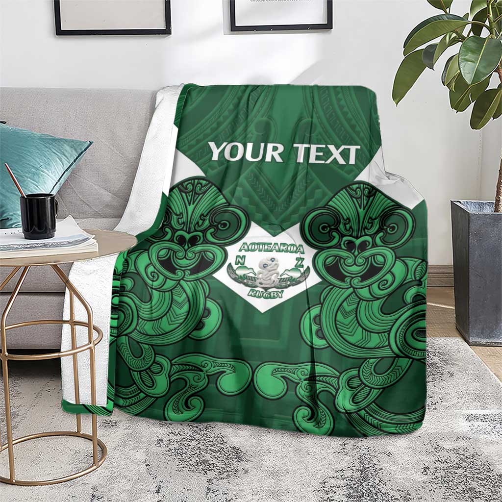 Custom Aotearoa Rugby Blanket New Zealand Maori Kete Poutama Pattern LT14 - Polynesian Pride