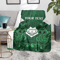 Custom Aotearoa Rugby Blanket New Zealand Maori Kete Poutama Pattern LT14 - Polynesian Pride
