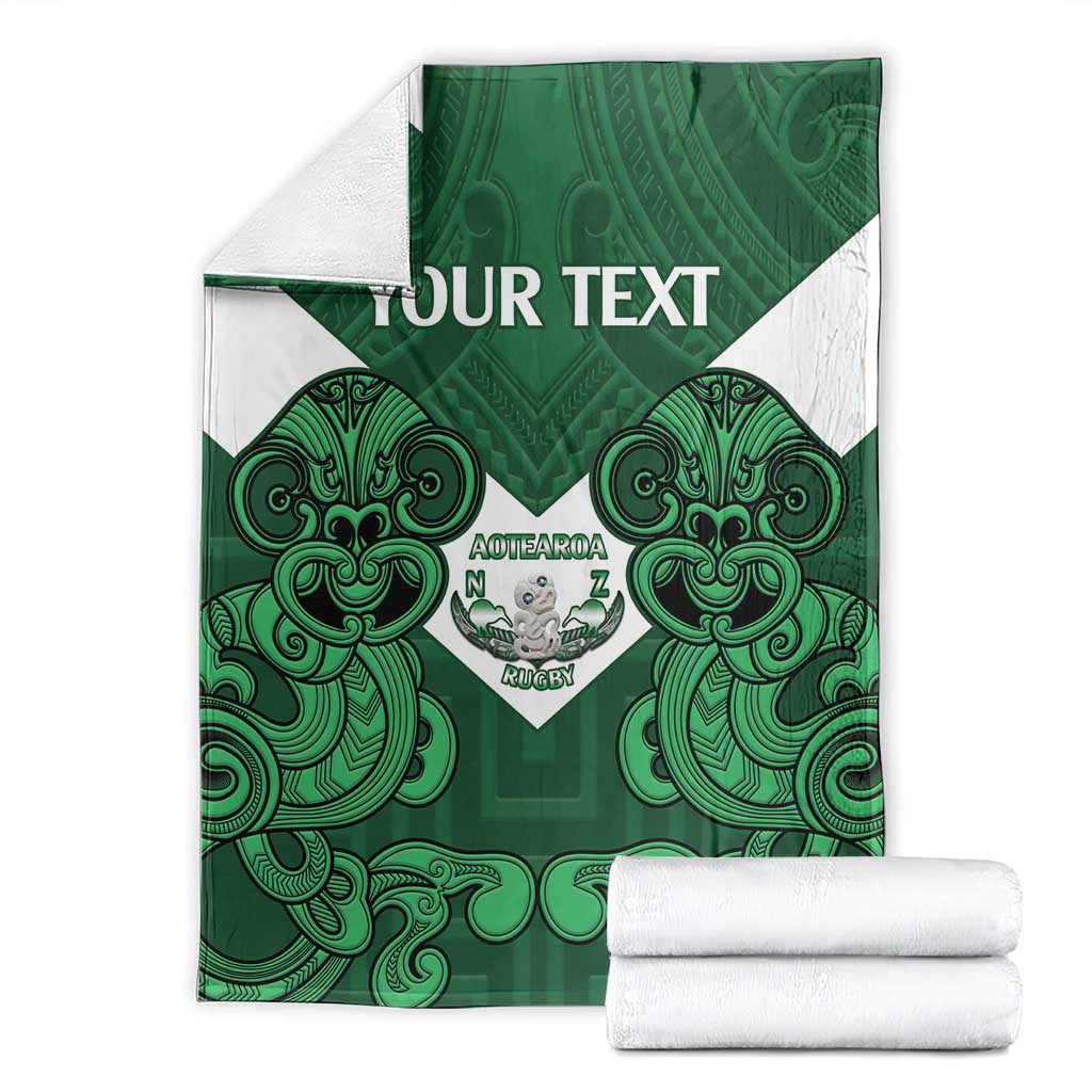 Custom Aotearoa Rugby Blanket New Zealand Maori Kete Poutama Pattern LT14 - Polynesian Pride
