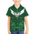 Custom Aotearoa Rugby Family Matching Off Shoulder Short Dress and Hawaiian Shirt New Zealand Maori Kete Poutama Pattern