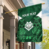 Custom Aotearoa Rugby Garden Flag New Zealand Maori Kete Poutama Pattern LT14 House Flag Green - Polynesian Pride