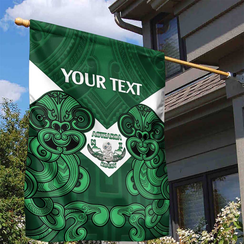 Custom Aotearoa Rugby Garden Flag New Zealand Maori Kete Poutama Pattern LT14 - Polynesian Pride