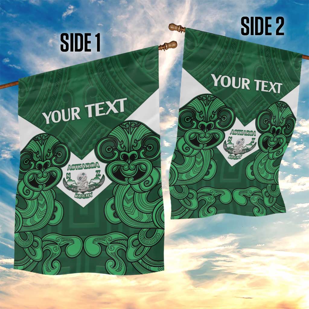 Custom Aotearoa Rugby Garden Flag New Zealand Maori Kete Poutama Pattern LT14 - Polynesian Pride
