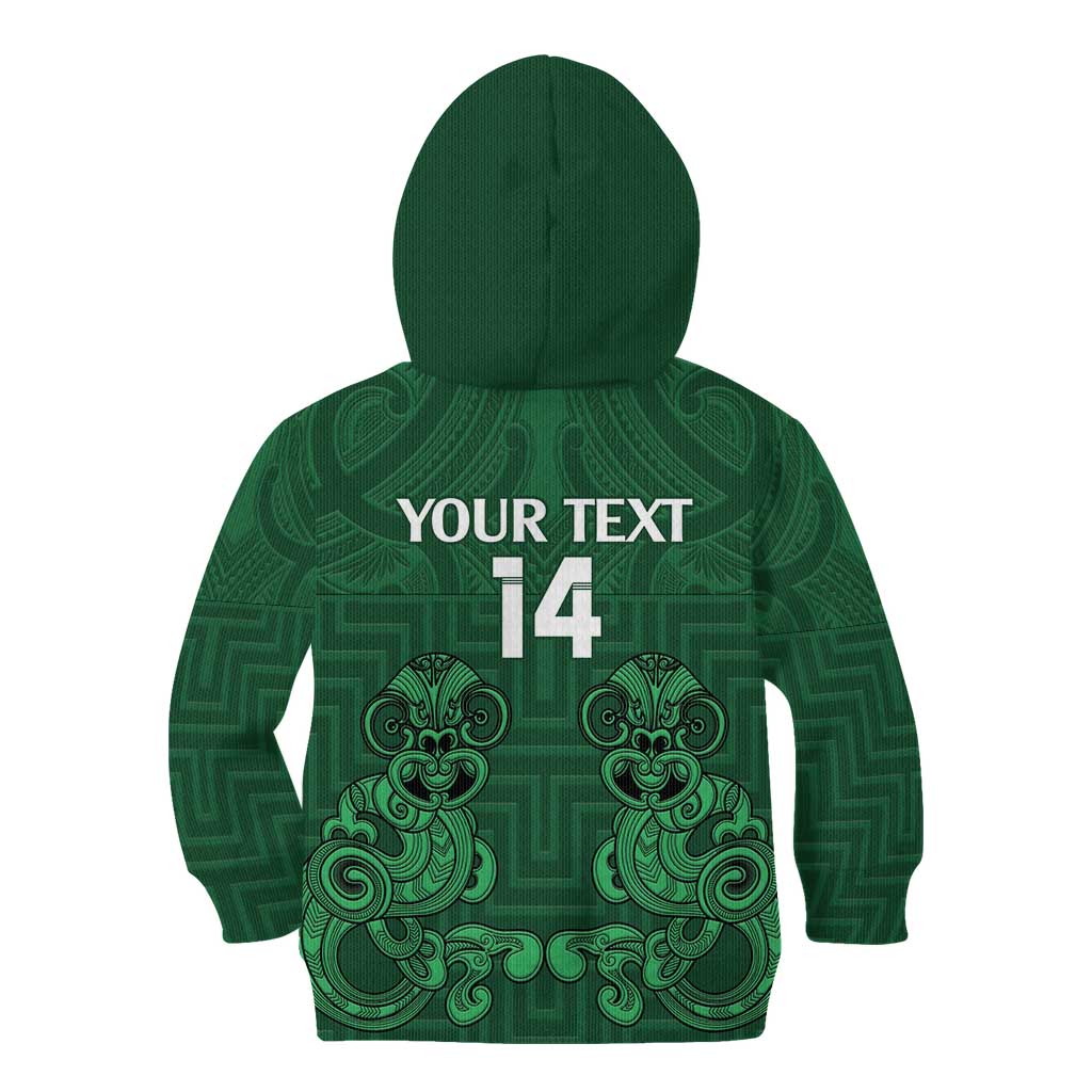 Custom Aotearoa Rugby Kid Hoodie New Zealand Maori Kete Poutama Pattern LT14 - Polynesian Pride