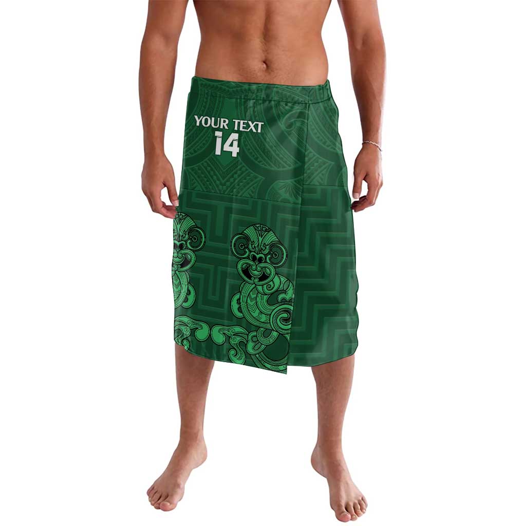 Custom Aotearoa Rugby Lavalava New Zealand Maori Kete Poutama Pattern LT14 Green - Polynesian Pride