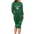 Custom Aotearoa Rugby Long Sleeve Bodycon Dress New Zealand Maori Kete Poutama Pattern