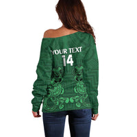 Custom Aotearoa Rugby Off Shoulder Sweater New Zealand Maori Kete Poutama Pattern LT14 - Polynesian Pride