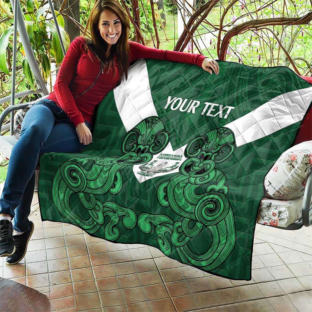 Custom Aotearoa Rugby Quilt New Zealand Maori Kete Poutama Pattern LT14 - Polynesian Pride