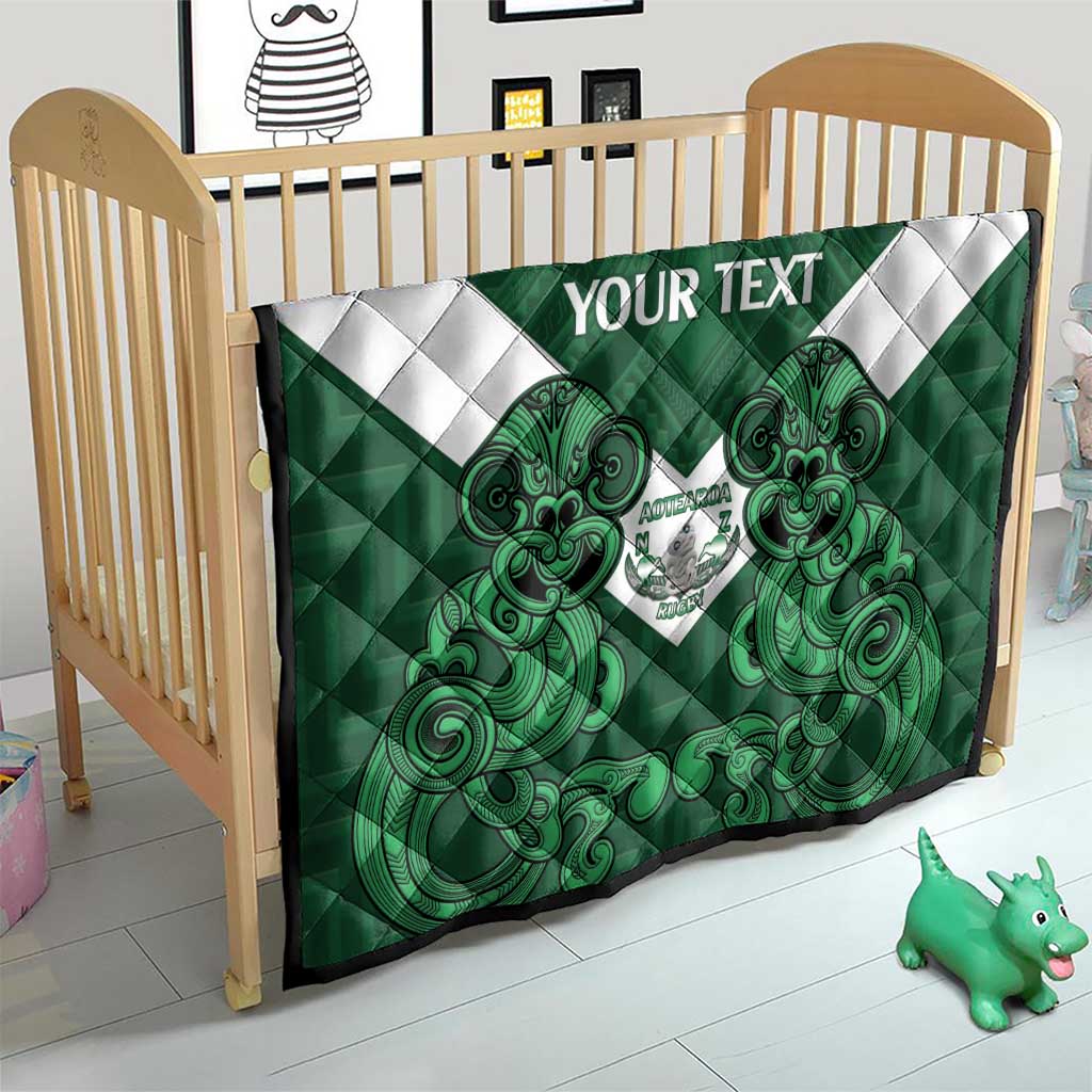 Custom Aotearoa Rugby Quilt New Zealand Maori Kete Poutama Pattern LT14 - Polynesian Pride