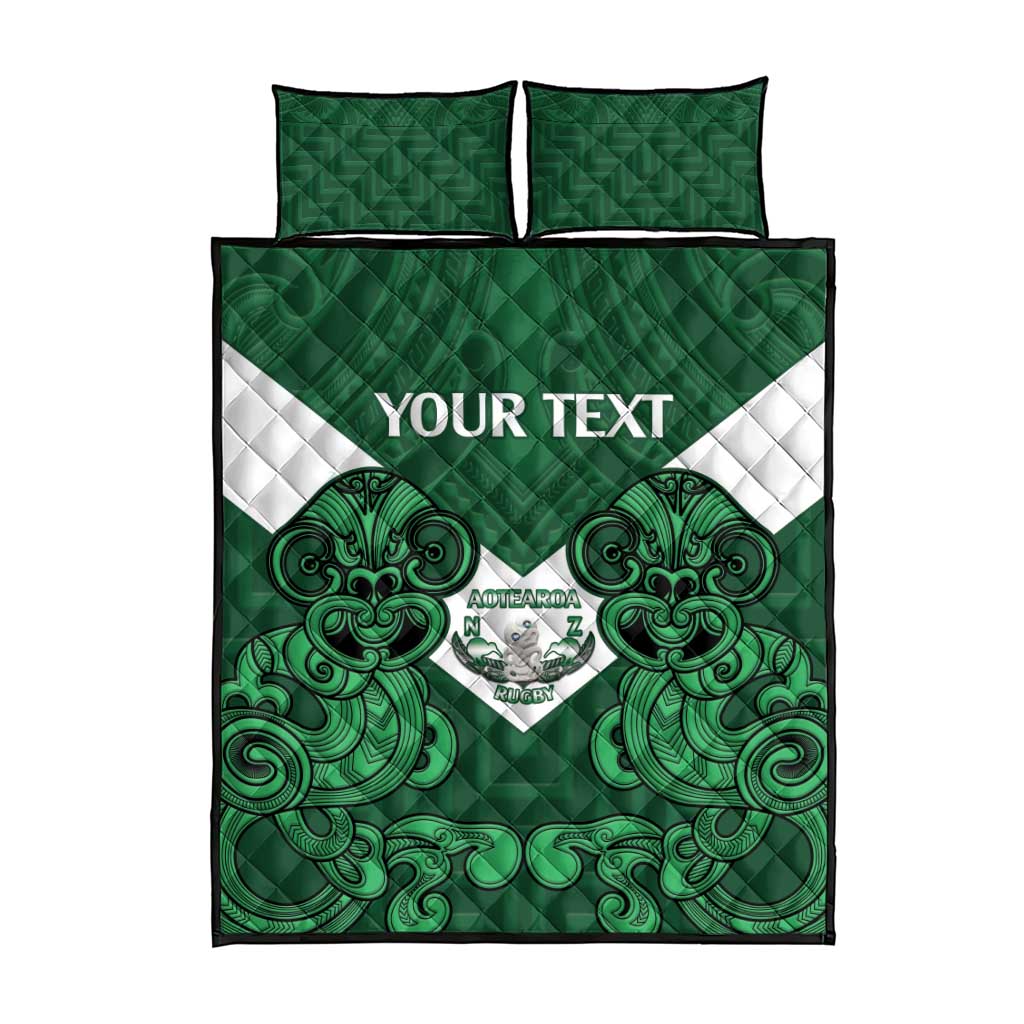 Custom Aotearoa Rugby Quilt Bed Set New Zealand Maori Kete Poutama Pattern LT14 - Polynesian Pride