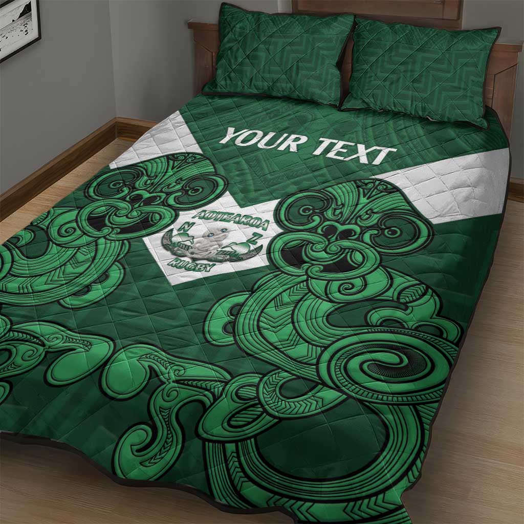 Custom Aotearoa Rugby Quilt Bed Set New Zealand Maori Kete Poutama Pattern LT14 - Polynesian Pride