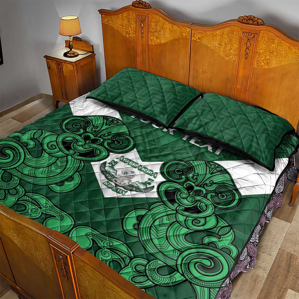 Custom Aotearoa Rugby Quilt Bed Set New Zealand Maori Kete Poutama Pattern LT14 - Polynesian Pride