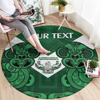 Custom Aotearoa Rugby Round Carpet New Zealand Maori Kete Poutama Pattern LT14 - Polynesian Pride