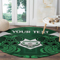 Custom Aotearoa Rugby Round Carpet New Zealand Maori Kete Poutama Pattern LT14 - Polynesian Pride