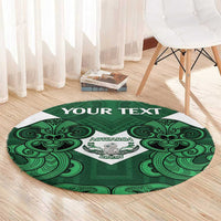 Custom Aotearoa Rugby Round Carpet New Zealand Maori Kete Poutama Pattern LT14 - Polynesian Pride