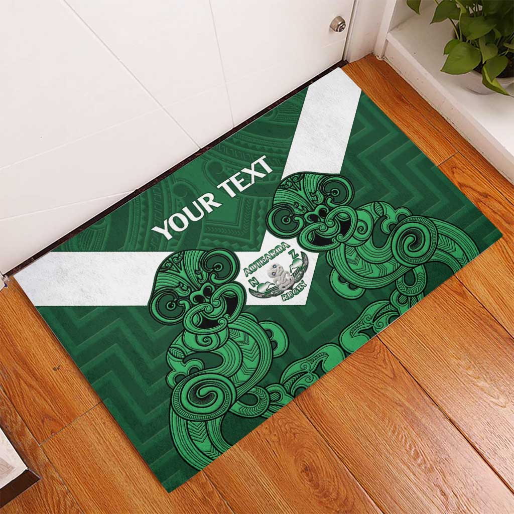 Custom Aotearoa Rugby Rubber Doormat New Zealand Maori Kete Poutama Pattern LT14 - Polynesian Pride