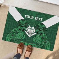 Custom Aotearoa Rugby Rubber Doormat New Zealand Maori Kete Poutama Pattern LT14 - Polynesian Pride