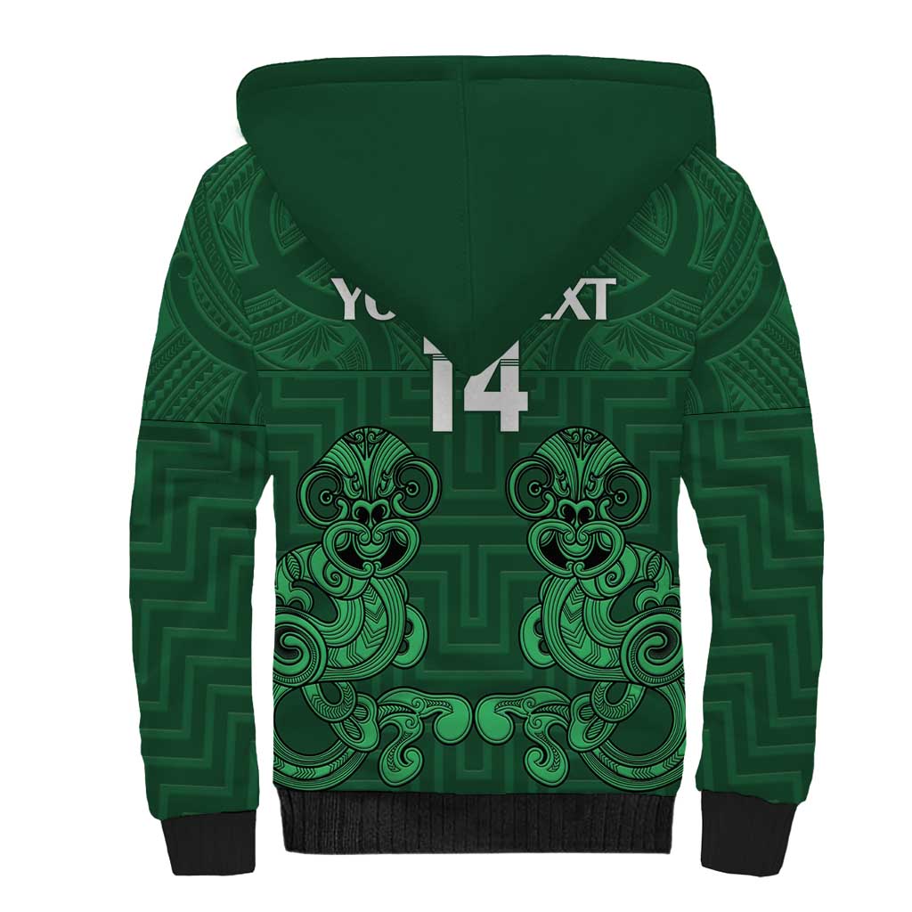 Custom Aotearoa Rugby Sherpa Hoodie New Zealand Maori Kete Poutama Pattern LT14 - Polynesian Pride