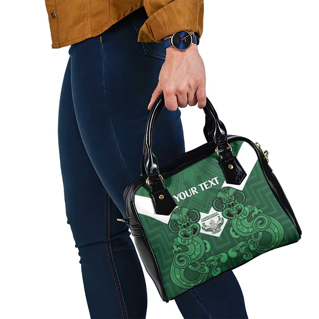 Custom Aotearoa Rugby Shoulder Handbag New Zealand Maori Kete Poutama Pattern LT14 - Polynesian Pride