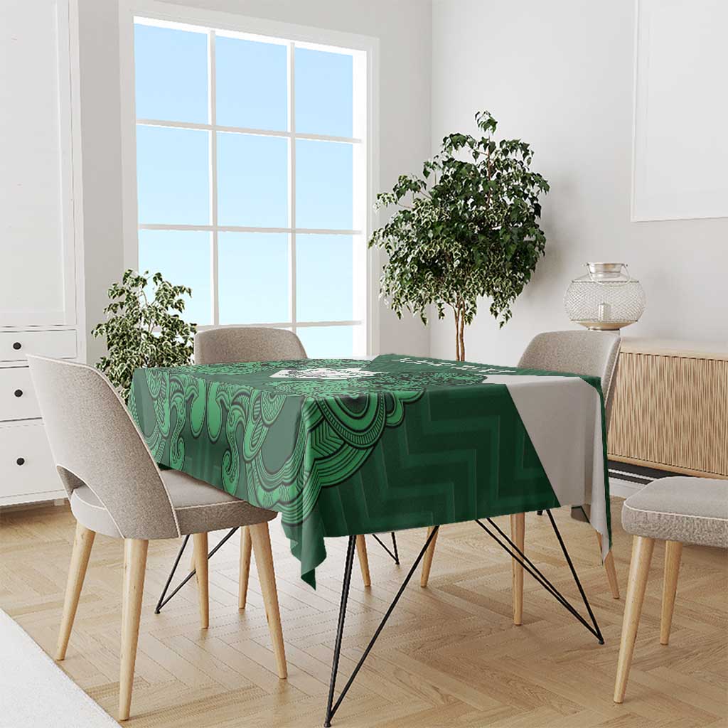 Custom Aotearoa Rugby Tablecloth New Zealand Maori Kete Poutama Pattern LT14 - Polynesian Pride