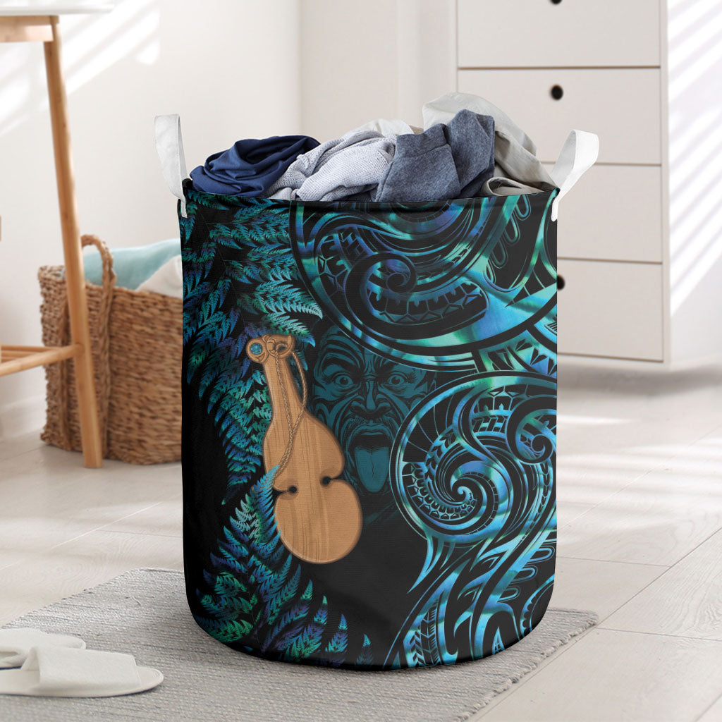 Kotiate New Zealand Laundry Basket Maori Weapon Paua Shell Haka Fern LT14 Turquoise - Polynesian Pride