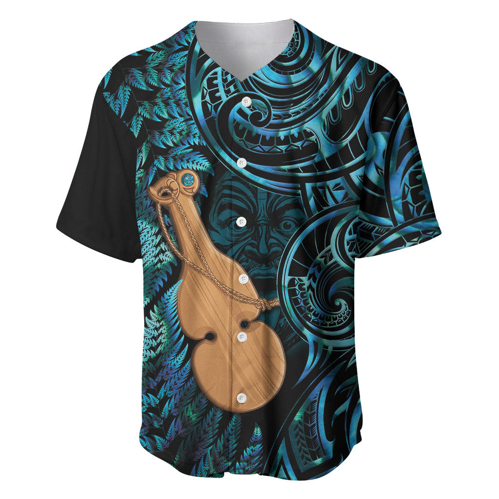 Kotiate New Zealand Baseball Jersey Maori Weapon Paua Shell Haka Fern LT14 Turquoise - Polynesian Pride