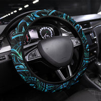 Maripi New Zealand Steering Wheel Cover Maori Weapon Paua Shell Haka Fern LT14 Universal Fit Turquoise - Polynesian Pride