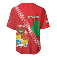 Tonga And Lebanon Baseball Jersey 2026 Together Half Style LT14 - Polynesian Pride