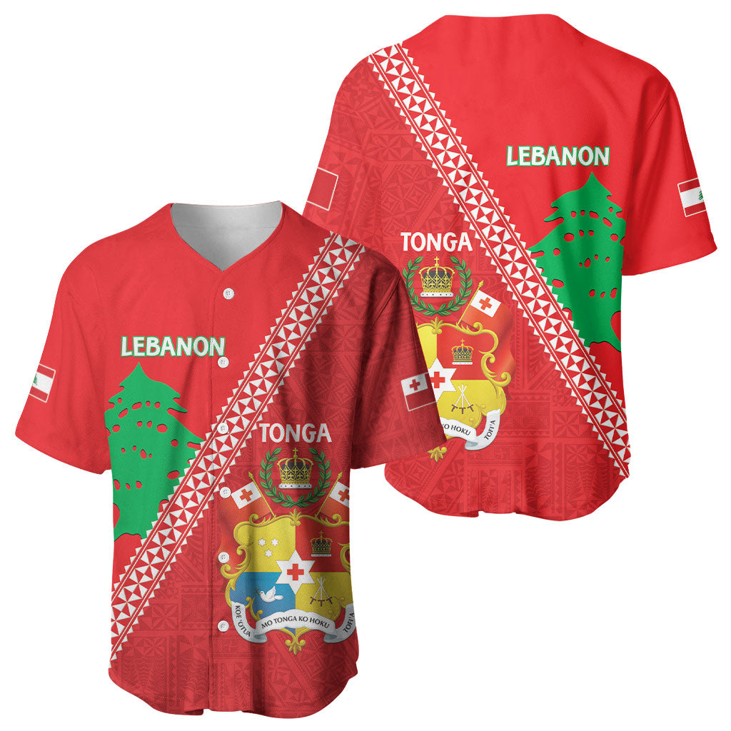 Tonga And Lebanon Baseball Jersey 2026 Together Half Style LT14 - Polynesian Pride