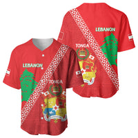 Tonga And Lebanon Baseball Jersey 2026 Together Half Style LT14 - Polynesian Pride