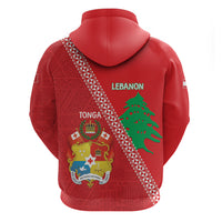 Tonga And Lebanon Hoodie 2026 Together Half Style LT14 - Polynesian Pride