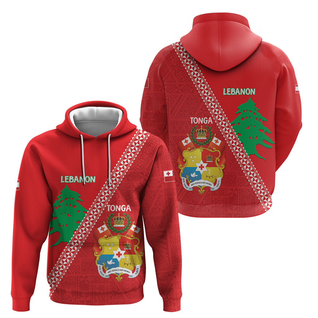 Tonga And Lebanon Hoodie 2026 Together Half Style LT14 - Polynesian Pride