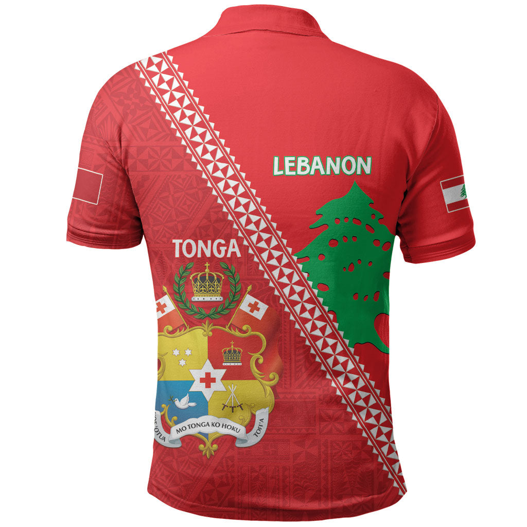 Tonga And Lebanon Polo Shirt 2026 Together Half Style LT14 - Polynesian Pride