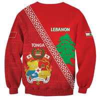Tonga And Lebanon Sweatshirt 2026 Together Half Style LT14 - Polynesian Pride