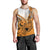 Hawaii Men Tank Top Polynesian Shark Tattoo With Plumeria Orange Gradient LT14 - Polynesian Pride