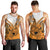 Hawaii Men Tank Top Polynesian Shark Tattoo With Plumeria Orange Gradient LT14 - Polynesian Pride