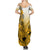 Hawaii Summer Maxi Dress Polynesian Shark Tattoo With Plumeria Gold Gradient LT14 - Polynesian Pride