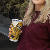 Hawaii Tumbler Cup Polynesian Shark Tattoo With Plumeria Gold Gradient LT14 - Polynesian Pride
