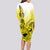 Hawaii Long Sleeve Bodycon Dress Polynesian Shark Tattoo With Plumeria Yellow Gradient LT14 - Polynesian Pride