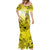 Hawaii Mermaid Dress Polynesian Shark Tattoo With Plumeria Yellow Gradient LT14 - Polynesian Pride