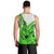 Hawaii Men Tank Top Polynesian Shark Tattoo With Plumeria Green Gradient LT14 - Polynesian Pride