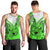 Hawaii Men Tank Top Polynesian Shark Tattoo With Plumeria Green Gradient LT14 - Polynesian Pride