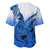 Hawaii Baseball Jersey Polynesian Shark Tattoo With Plumeria Blue Gradient LT14 - Polynesian Pride