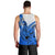 Hawaii Men Tank Top Polynesian Shark Tattoo With Plumeria Blue Gradient LT14 - Polynesian Pride