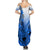 Hawaii Summer Maxi Dress Polynesian Shark Tattoo With Plumeria Blue Gradient LT14 - Polynesian Pride